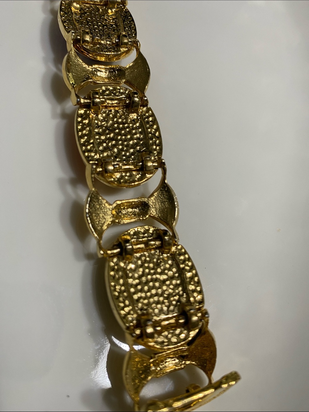 VTG Gold Tone Multicolor Cabochon Link Bracelet - Picture 5 of 7